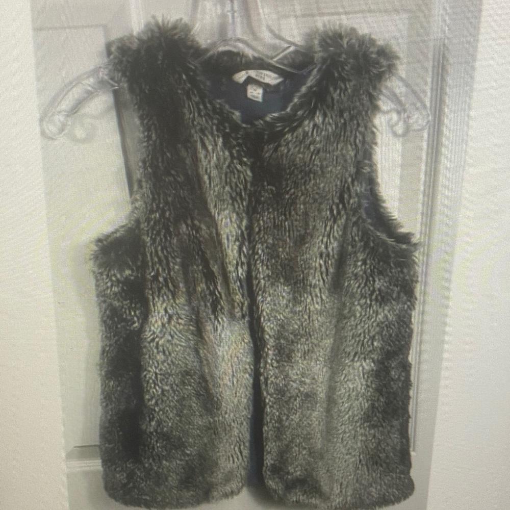 Faux Fur Vest in Gray